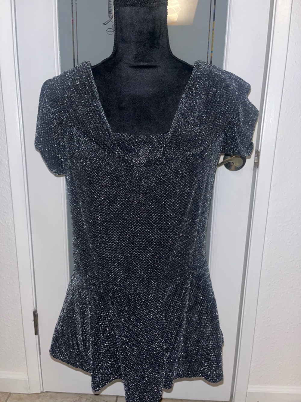 Sparkly Black and Silver Plus Size Party Top NWT 2X
